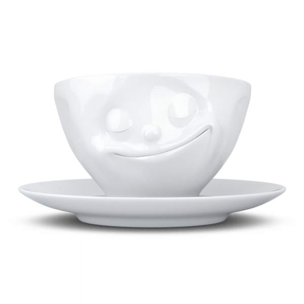 KaffeeTasse - glücklich - weiß - vorne